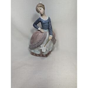 Lladro Spain Porcelain Figurine Evita 5212 Girl Umbrella Parasol Original Box